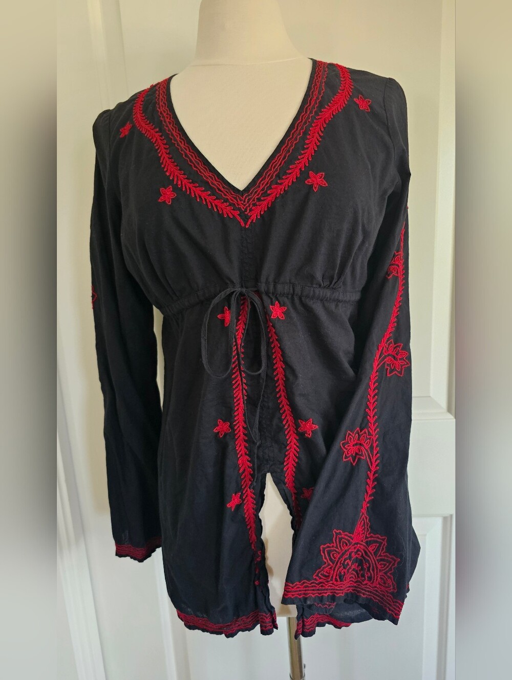 Vintage LUCKY BRAND Embroidered Tunic Top Sz L